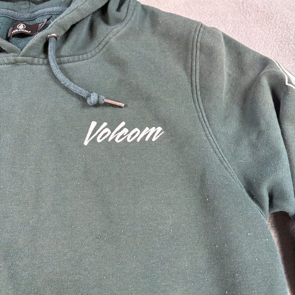 Volcom Womens Forest Green Stone Sleeve Graphic Pullover Hoodie B31318T0 Small - Picture 4 of 9